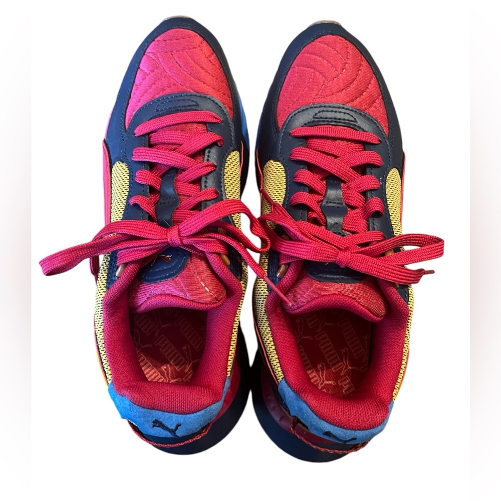 Puma Tennis Shoes in Navy, Mustard, and Deep Red in Unisex Size 7. - Picture 6 of 13